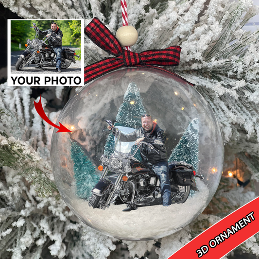 Custom Photo Christmas Ball Ornament, Personalized Christmas Gifts | Ball Moto