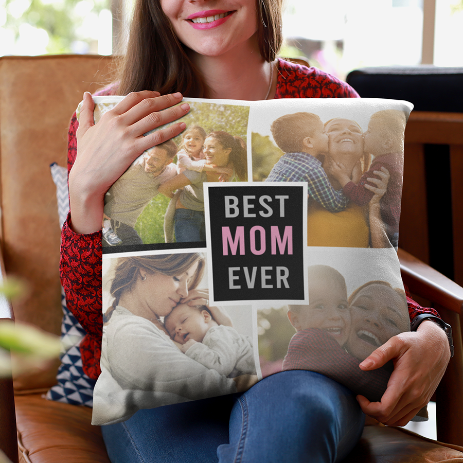 Best Mom Ever Pillow, Gift For Mom,  Personalized Pillow With Photo, Custom Pillow with Photo, Home Decor, Mother's Day Pillow