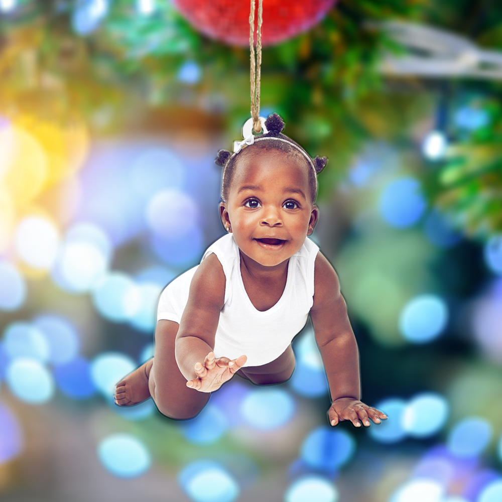 Custom photo Ornament | Black baby