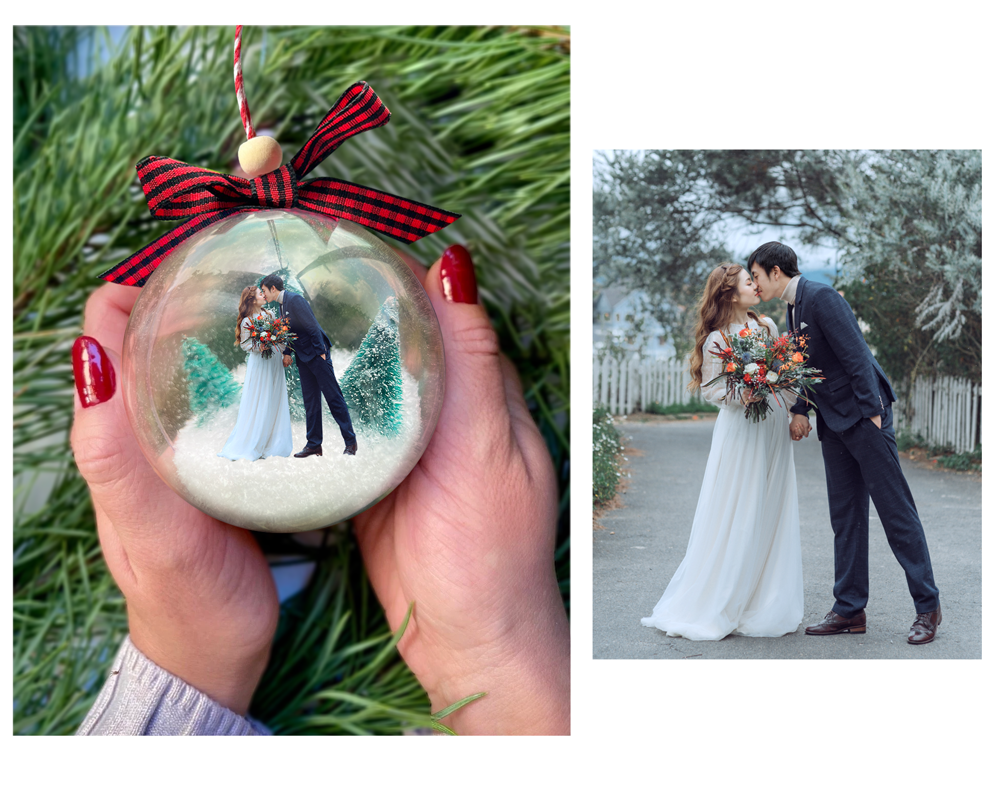 Custom Photo Christmas Ball Ornament, Personalized Christmas Gifts | Ball Married