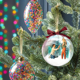 Custom Photo Christmas Ball Ornament, Personalized Christmas Gifts, Couple Ornament | Ball Couple