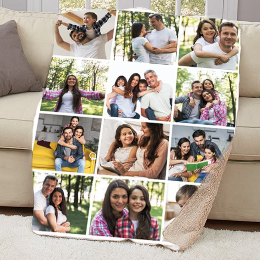 Personalized Photo Blanket, Family Blanket,  Mother's Day Gift, Gift For Family, Customizable Photo Blanket, Family & Friends Custom Gifts