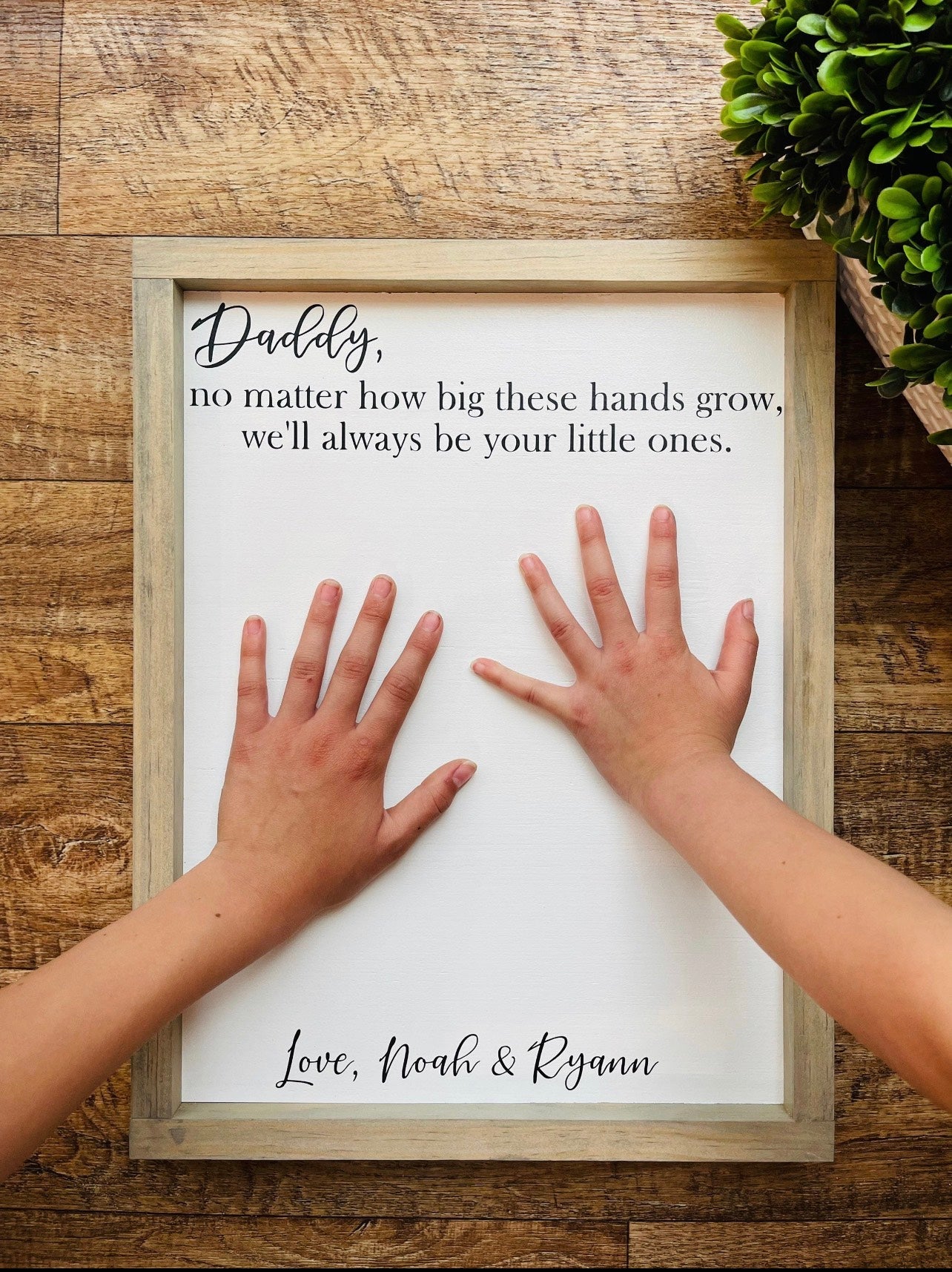 Father's Day Wooden Sign, DIY Hand print Sign, Gifts for dad