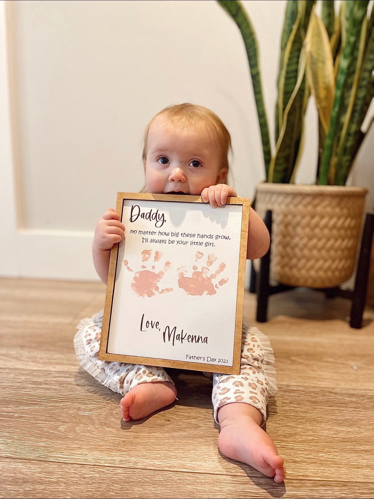 Father's Day Wooden Sign, DIY Hand print Sign, Gifts for dad