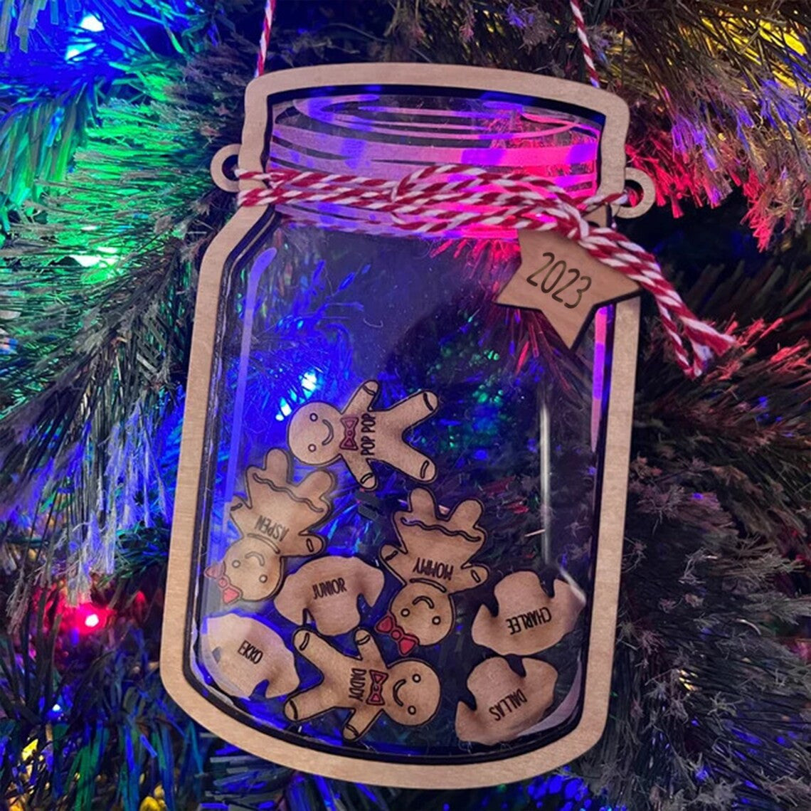 Personalized Gingerbread Ornament Christmas, Cookie Family Names, Family Ornament | Gingerbread