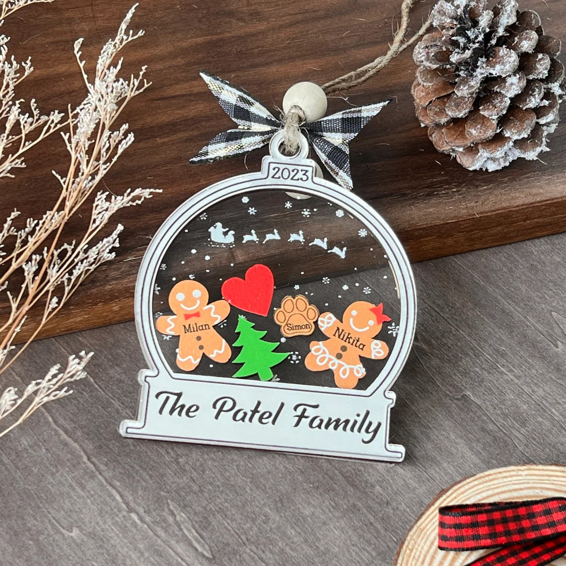 Personalized Gingerbread Ornament Christmas 2, Cookie Family Names | Gingerbread