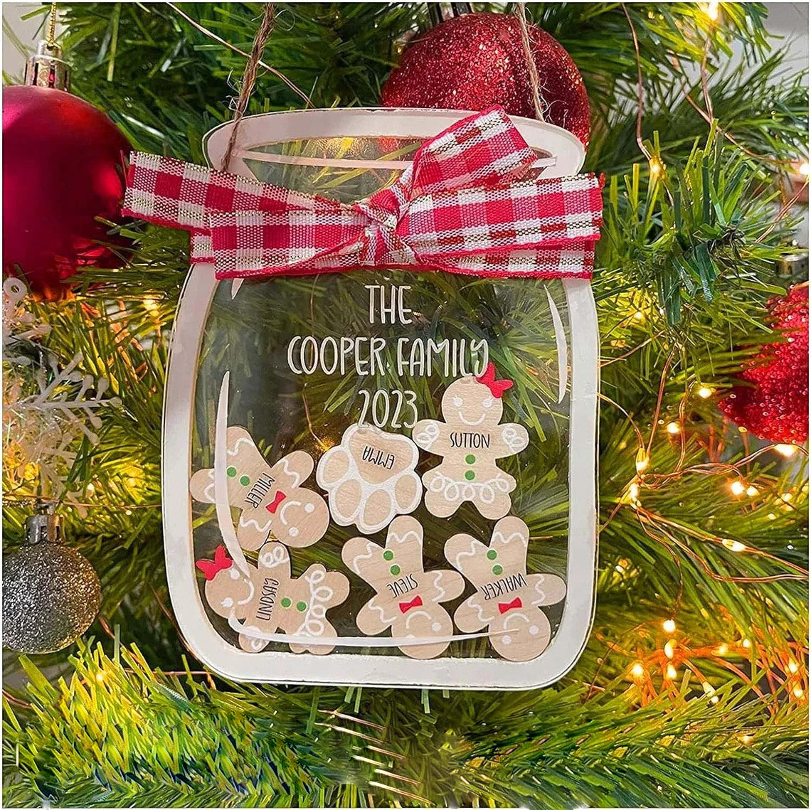 Personalized Gingerbread Ornament Christmas 5, Cookie Family Names,  | Gingerbread